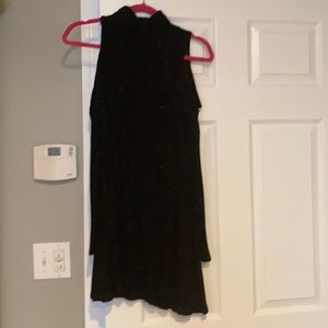 Cold shoulder long sleeve knit blend dress